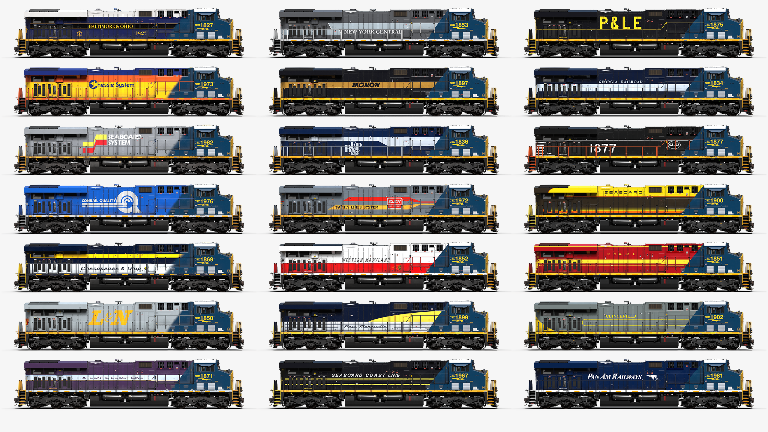 GE ES44AH – CSX Heritage #1967 Seaboard Coast Line